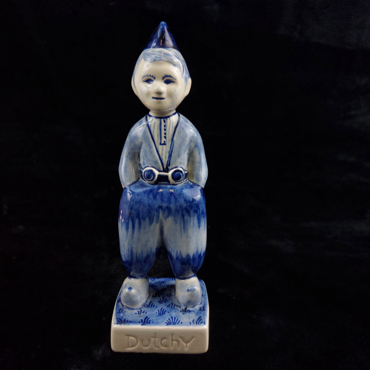 Delft-Style Hand-Painted "Dutchy" Figurine -1960-70's Blue United Kingdom Figure3