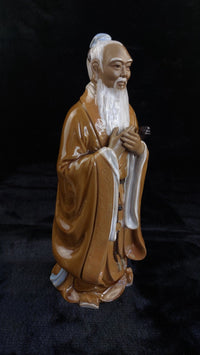 Thumbnail for Chinese Porcelain Figure Confucius Good Glazed 1291g Statue Brown White Rob 30c9