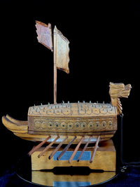 Thumbnail for Handmade Korean Turtle Ship Model Geobukseon War Boat Wood 15” Dragon Head Korea3