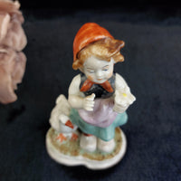 Thumbnail for AK Kaiser Figurine Germany Porcelain Girl with Goose 16cm Hand Painted Small dec5