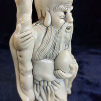 Thumbnail for Wise Asian Man Figurine Resin– Acceptable Worn Patina stone Look  7.5