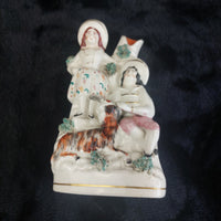 Thumbnail for Staffordshire Figure Painted Couple with Goat Mantel Vase Victorian 8