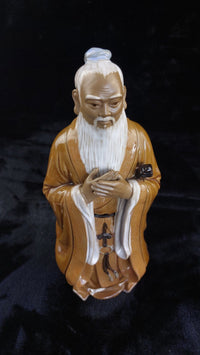 Thumbnail for Chinese Porcelain Figure Confucius Good Glazed 1291g Statue Brown White Rob 30c6