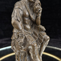 Thumbnail for Bronze Lorenzo de Medici Figurine Sculpture Thinker Style 6