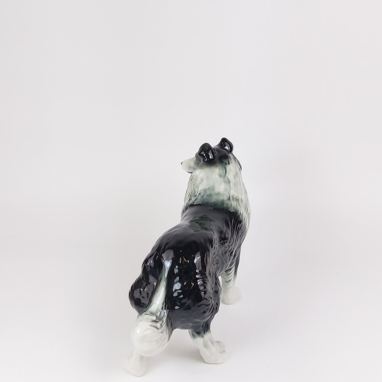 Vintage Nelson Staffordshire Ceramic Collie Figurine 1960s Collie bookshelf deco6