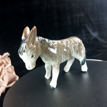 Duchy Pottery Cornwall Donkey Foal Figurine  Vintage Glazed Porcelain UK 4in0
