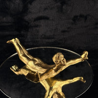 Thumbnail for Gold Brass Wall Hanger Man Figure Sculpture Heavy 719g Keyhole Mount 8” Brutalis2