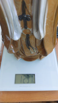 Thumbnail for Chinese Porcelain Figure Confucius Good Glazed 1291g Statue Brown White Rob 30c12