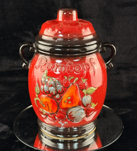 Thumbnail for West Germany Rumtopf Jar Red Glazed Fruit Motif 13