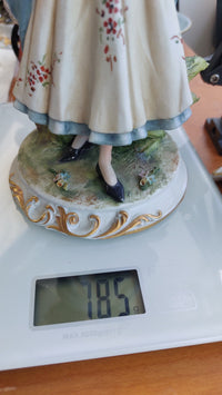 Thumbnail for Capodimonte sign lady Figurine by Irene Tuzzi Flowers Basket 10