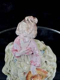 Thumbnail for Figurine Porcelain 'Lady with Hat', Hand-Painted, Stamped Italy, display decor3