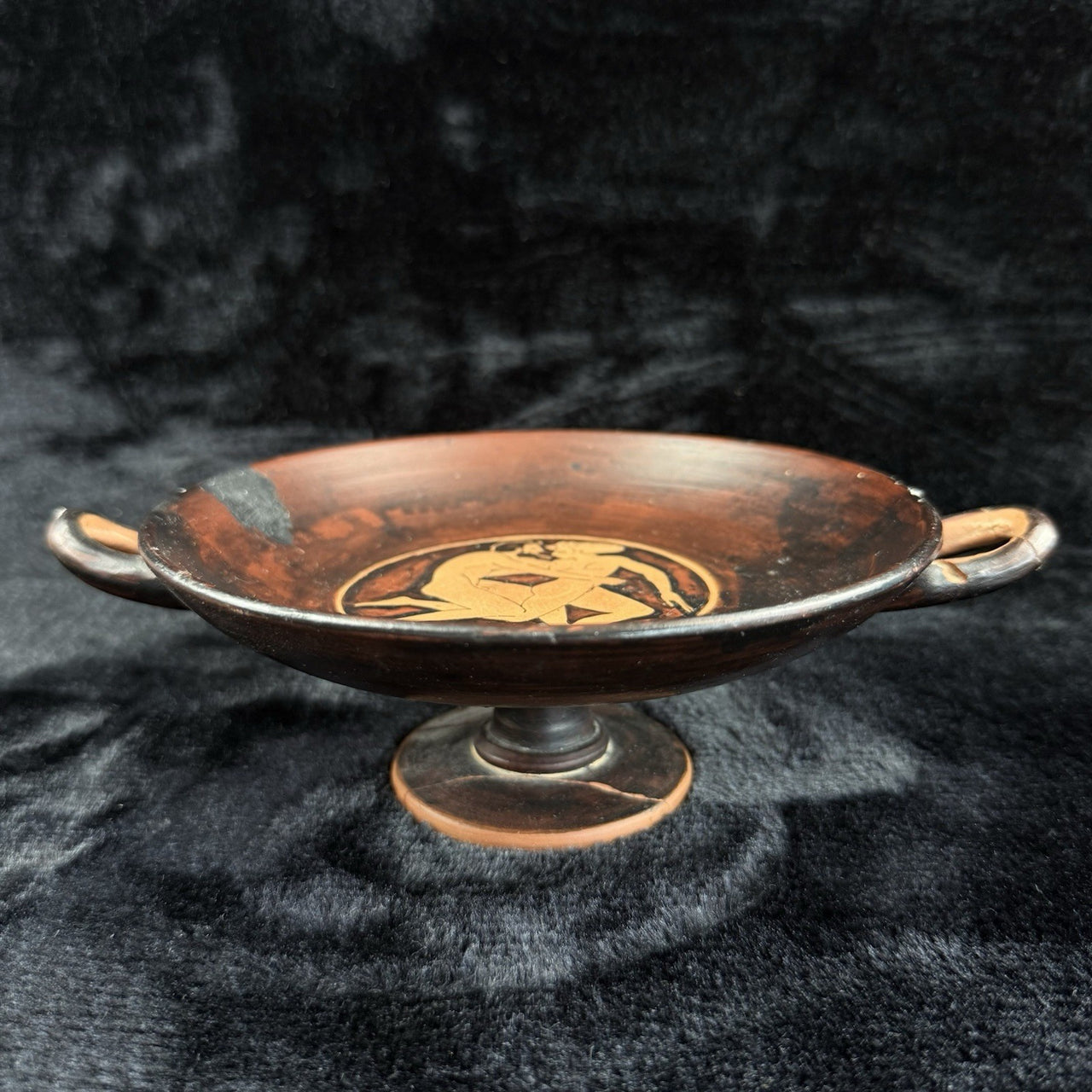Ancient Greek Style Pottery Kylix Cup - Red-Figure "Real Copy" Signed by X. Sara8
