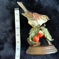 Thumbnail for Giuseppe Armani Sparrow Capodimonte & Cherries Figurine Signed G. 7