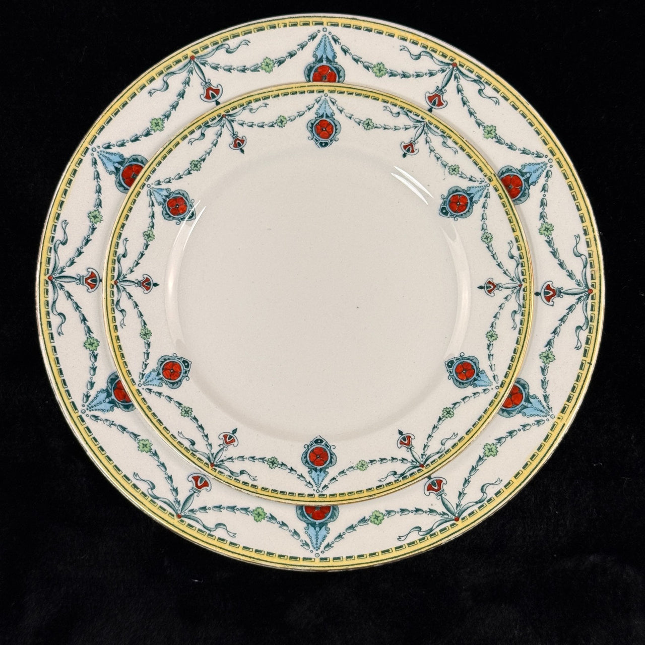 Large Lot of 6 Antique/Vintage Devon Ware (S. F. & Co.) CECIL 1204 Dish & Plates2
