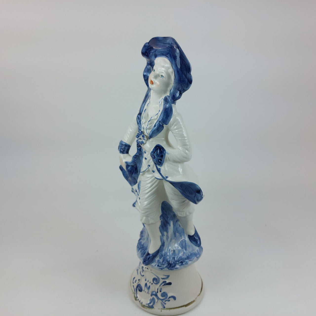 Vintage Capodimonte Lady in Blue Porcelain -Figurine Italian Italy Large.13.5" 7