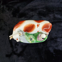Thumbnail for 1800s Antique Staffordshire Cow Creamer Figurine 6.5