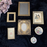 Thumbnail for Set of 7 Vintage Brass Ornate Gold Tone Picture Frames (moseley ware metal 19809