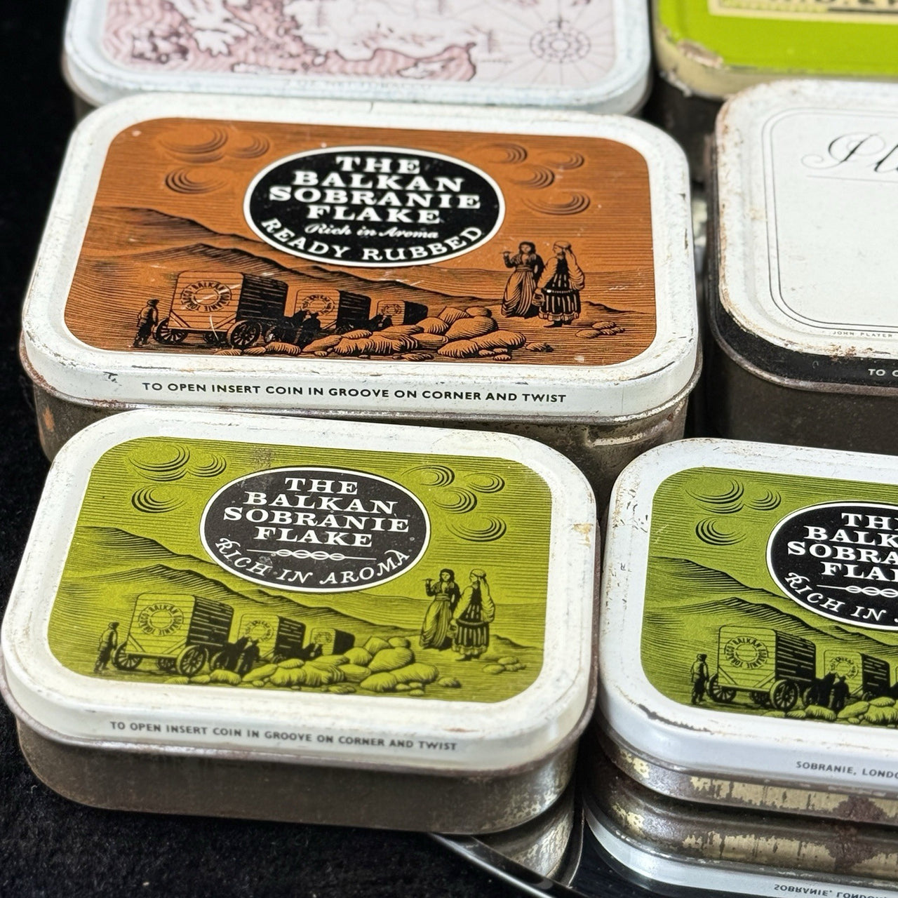 Rare 10 Balkan Sobranie Express State Tobacco Tin Lot Vintage UK Flake Ornament2