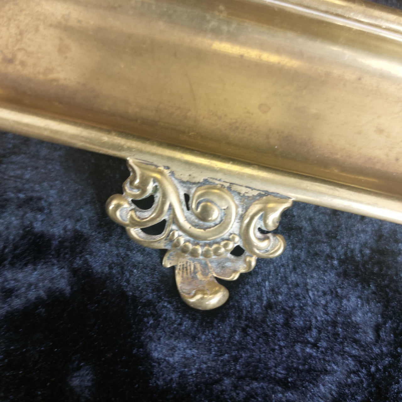 Vintage Brass Desk Set – Letter Holder, Rococo Tray pen holder & Letter Opener6