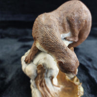 Thumbnail for Teviotdale Otter Figurine by Ed Janni Hand Painted Scotland, 5.5â Wildlife dec2