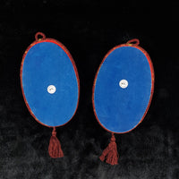 Thumbnail for Capodimonte 1960s - Velvet Red & Ceramic Wall Plaques decor, Made In Italy.13