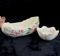 Thumbnail for decor Maling Ware 4586 Dogwood Planter/Trough & Small Bowl - Pink Floral Large0