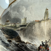 Thumbnail for Rare Antique Engraving Tynemouth Priory Lighthouse StormC. Balmer E. Finden prin7