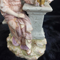 Thumbnail for Porcelain Sitzendorf Candelabra Lady Figurine candle Gold Gilt Antique German3