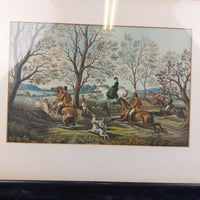 Thumbnail for 19th Century Antique Framed HandColoured Steel Engraving paint Fox Hunting decor2