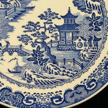 Spode Danbury Mint Willow Pattern Plates x3 – Blue & White Collector antique Set1