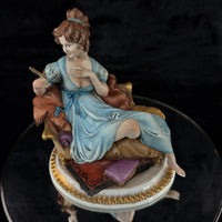 Thumbnail for Tyche Bauer Figurine Lady on Couch Painted Hand Porcelain 8
