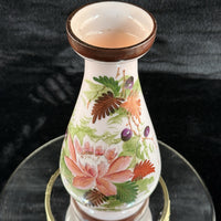 Thumbnail for Pink Bohemian Glass Antique Vase 10” Floral Enamel Victorian Art Nouveau decor11