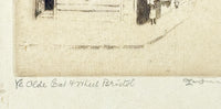 Thumbnail for Sidney Lawrenson Etching Ye Olde Cat & Wheel Bristol Framed Pub Scene c.1920s3