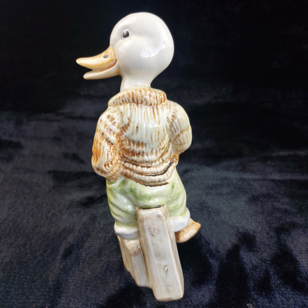 Vintage Ceramic Duck Figurine 8" Tall Smoking sailor Ornament Pipe Collectable.5
