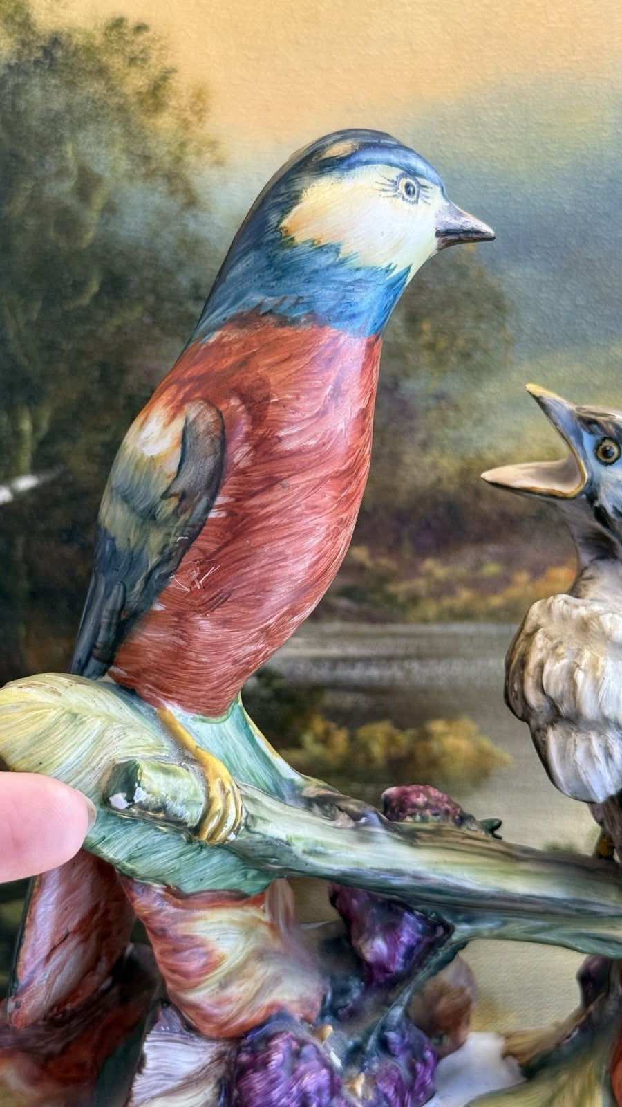 Stunning Rare Giuseppe Armani Figurine | Mother Bird Feeding 3 Chicks | Signed5