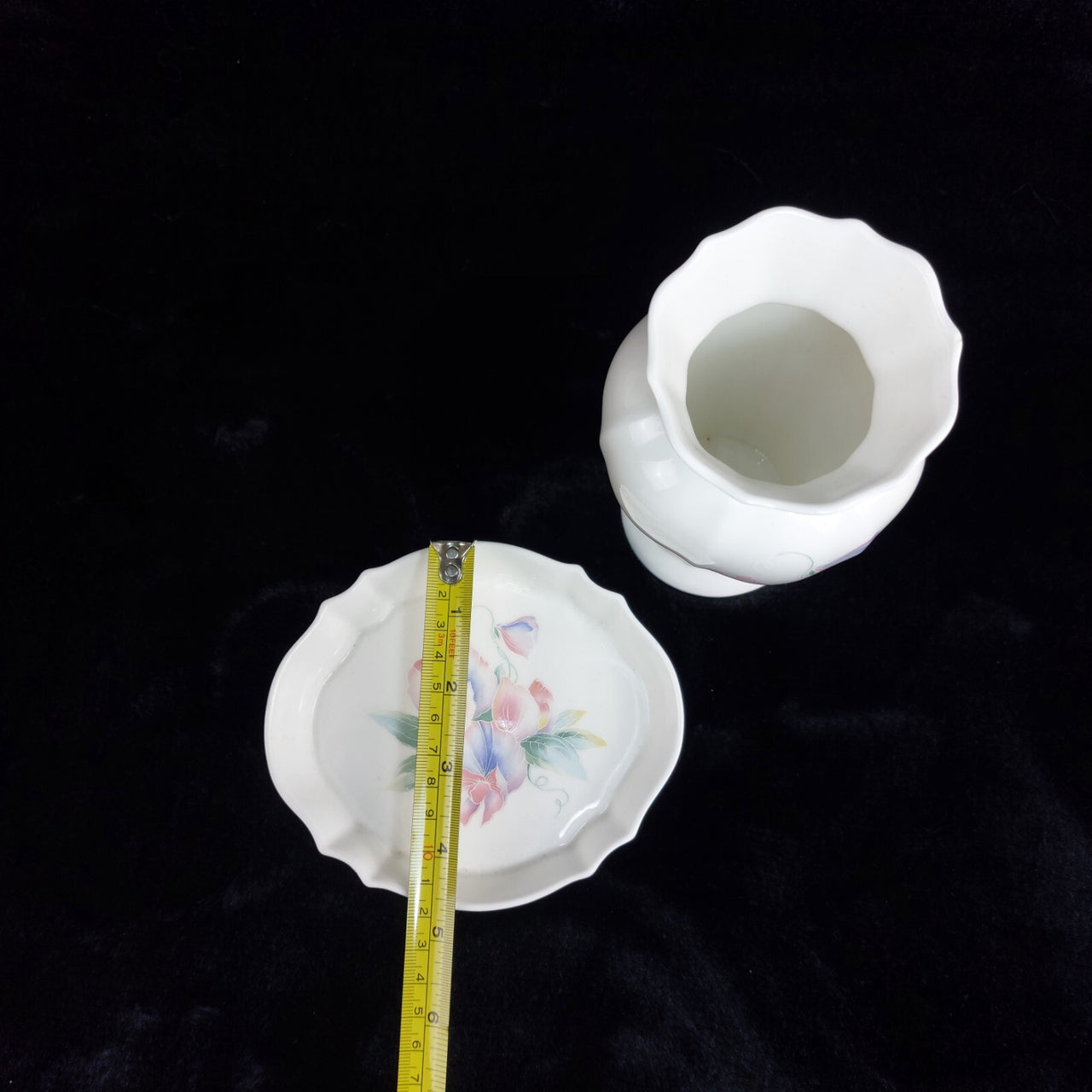 Aynsley Little Sweetheart Vase with Underplate Floral Bone China United Kingdom6