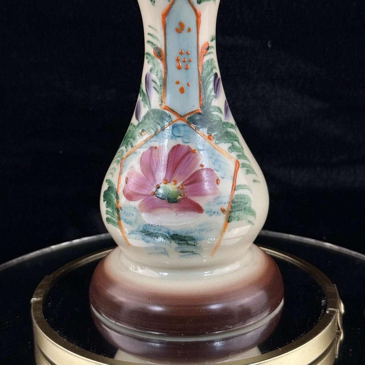 Milk Bohemian Glass Antique Vase 12” Floral Victorian Urn Form decor see pics5