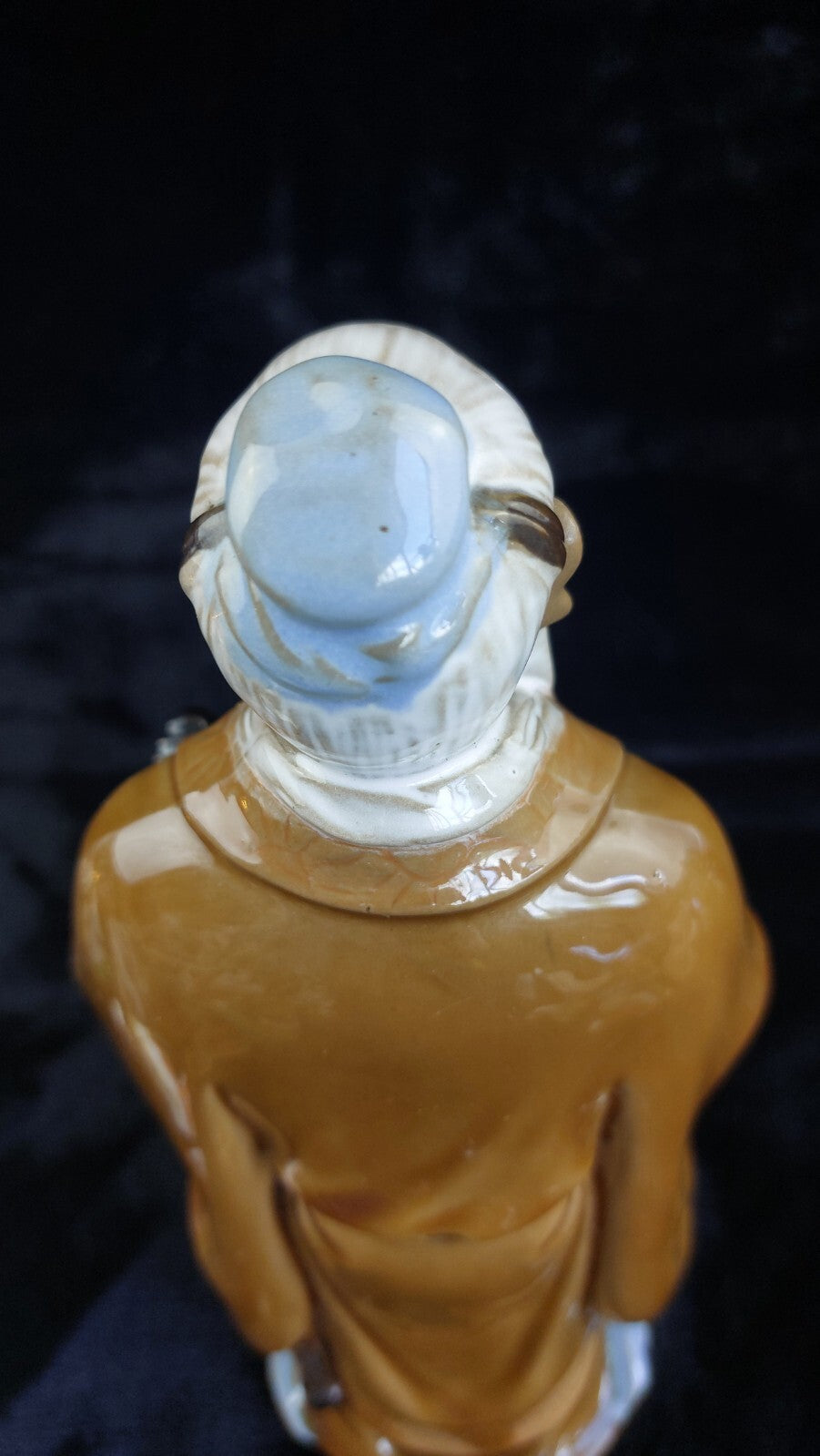 Chinese Porcelain Figure Confucius Good Glazed 1291g Statue Brown White Rob 30c7