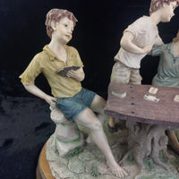 Thumbnail for Very Large Capodimonte figurine 'The Card Players' Friends group pics see decor2