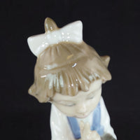 Thumbnail for NAO Lladró Handmade Porcelain Girl -18.5 cm Figurine Collectible Blue Dress -10