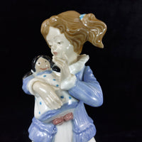 Thumbnail for TENGRA Porcelain Figurine Girl with Doll bookcase (1970s) figure ornoment decor2