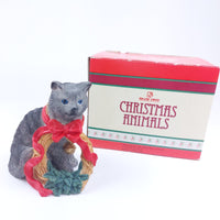 Thumbnail for Tom Rubel Silver Deer Christmas Cat Figurine -Festive Collectible Holiday Decor12