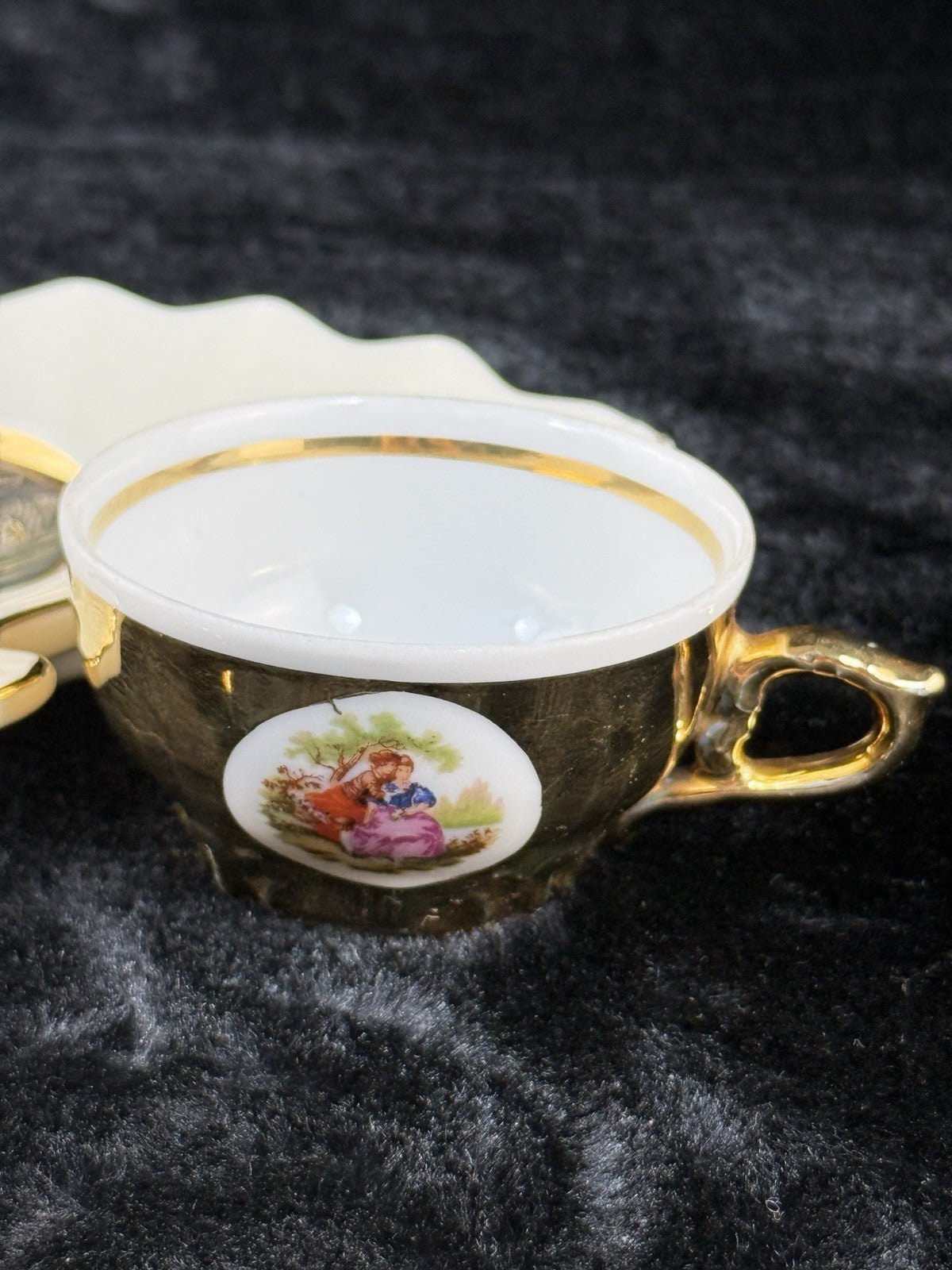 Bondware Coffee Cups & FanShaped Tray | 24K Gold Chokin Art Japan9
