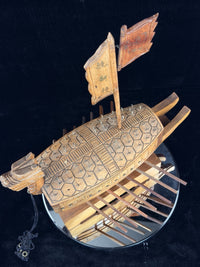 Thumbnail for Handmade Korean Turtle Ship Model Geobukseon War Boat Wood 15” Dragon Head Korea15