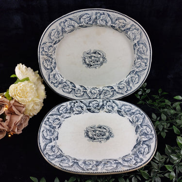 2* Antique large service plates1797-1861 T. Till & Son Wellington Transferware.1