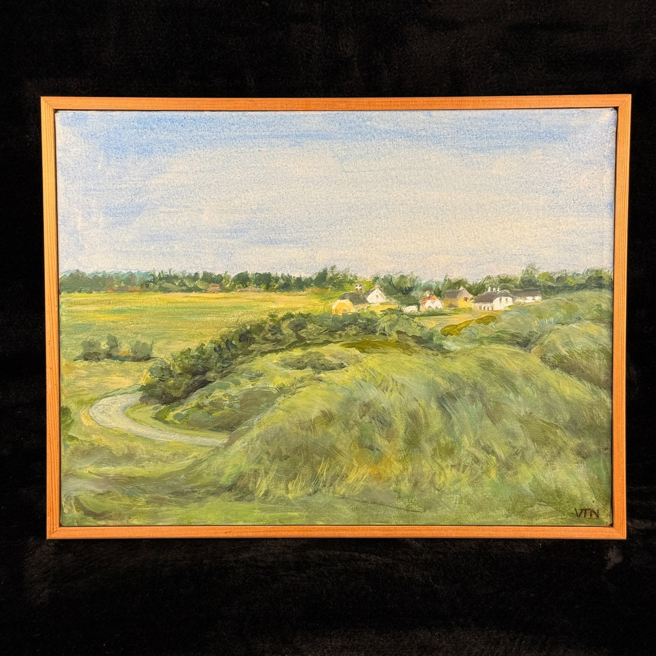Danish Landscape Painting Vangsaa 2009 Original Signed by VTN Framed Art 40x30cm7