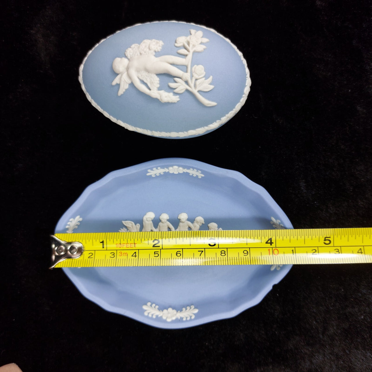 Wedgwood Blue Jasperware Pin & Trinket Egg Dish see pictures Vase United Kingdom10