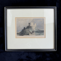 Thumbnail for Pair Antique c.1830s Thomas Allom Engravings pr Bamborough & Holy Island Castle.3