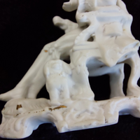 Thumbnail for Antique Figurine Bisque 4in Seated Man with Dog White Porcelain Worn & Damaged13