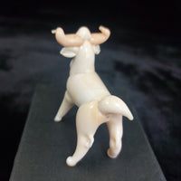 Thumbnail for Handmade Glass Ram Figurine Cream Horns Curled Animal Sculpture Good w/ Box   3